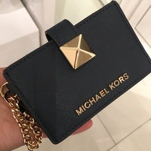 Brand New Michael Kors Accordian Wallet case- Navy